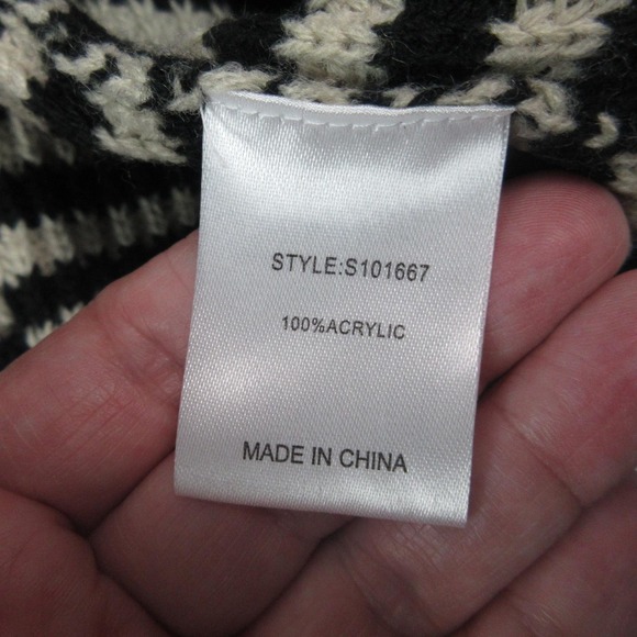 78 & Sunny Sweater Womens Large Tan Black Stripe Knit Pullover Acrylic - Picture 6 of 10